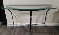 Glass & Metal Frame Sofa Table