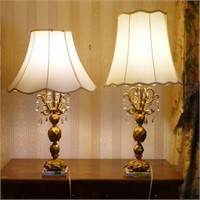 2 Lamps w/ marble base