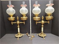 Two Beautiful Heavy Electric Parlor Lamps