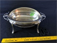 Ornate Silver Plate Revolving Covered Dish