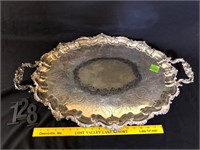 Large Footed Ornate Serving Tray