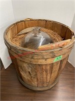 Wine Jug in Wood Crate / Basket