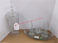 Glass Dresser Set, Zajecar Crystal Vase