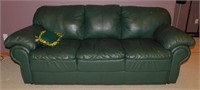 Green Synthetic 3-Cushion Couch - 70" Wide, 34"