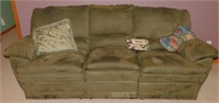 Green Couch Recliner - 84" Wide, 36" Deep, 36"