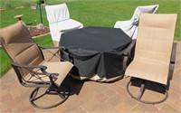 Nice Outdoor Gas Fire Table with 4 Chairs - Table