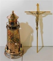 Lighthouse Music Box & Crucifix