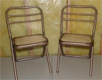2 Small Vintage Folding Chairs