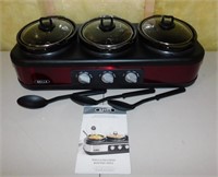 Bella Triple Slower Cooker with 3 Serving Spoons