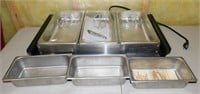 Bella Triple Buffet Server with 3 Extra Pans -