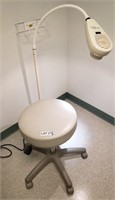 Adjustable Rolling Stool & Exam Light