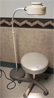 Adjustable Rolling Stool & Exam Light