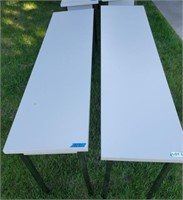 (2) Metal Base White Top Office Tables