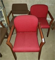 (5) Padded Seat Wooden Chairs