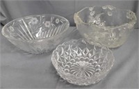2 crystal fancy serving bowls, nice rings