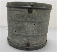 Antique galvanized fishing bait tin, can be worn