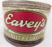 Vintage Eavey's Quality Coffee 1 lb tin, no lid,