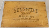 Sunsweet Prunes wooden box, 15.5 x 9.5
