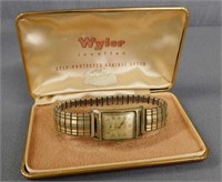 Wyler Incaflex wristwatch in it's case, also Keers