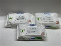 *3PC LOT*60WIPES ANTIVIRAL ALCOHOL WET WIPES