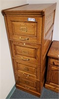 4-Drawer Oak File Cabinet