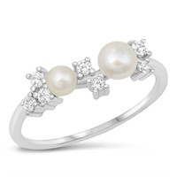 Freshwater Pearl & Topaz Designer Ring
