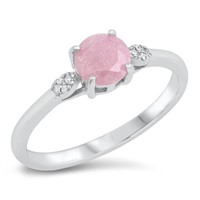 Stunning Round 1.27ct Pink & White Topaz Ring