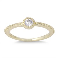 Yellow Gold-pl. Round Cut .49ct Ring