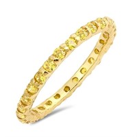 Yellow Gold-pl. 0.50ct Yellow Topaz Eternity Band