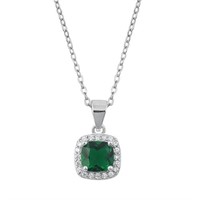 Cushion Cut 1.20ct Emerald Necklace