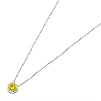 Solitaire .85 Ct Yellow Sapphire Necklace