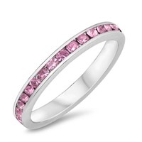 Round Cut 1.00ct Pink Sapphire Eternity Band