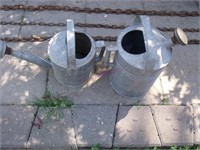 2 Galv. Metal Water Cans