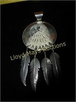Native American Artist Made Silver Eagle Pendant