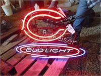 BUD LIGHT CHICAGO BEARS NEON SIGN--WORKS