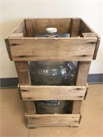 Glass Distilled Water Jug with Crate