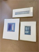 Abstract Art Grouping in Gold Tone Frames
