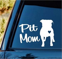 Pit Mom Pit Bull Decal Sticker 6 x 4.5 Inch