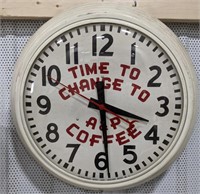 A&P Coffee wall clock in working condition model