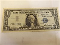 1957 Us One Dollar Silver Certificate