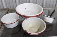 6 ct lot with metal bowls and pots
