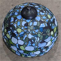 Stained glass lampshade measuring 22 1/2"