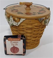 Pumpkin Longaberger Basket with Lid, Liner, and