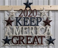 Keep america great metal sign measuring 24 x 29"