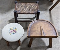 3 ct small stool lot largest measures 12"