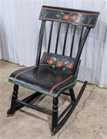 Rocking Chair w/ Hand Painted Floral Design,