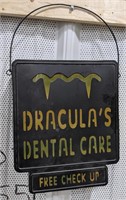 Dracula's dental care light up sign measuring 12