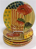 Italian Ceramic Plate w/ Floral Design, 9" Dia.