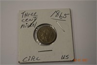 1865 US 3 Cent nickel