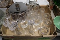 GLASSES AND CANDLE HOLDERS
